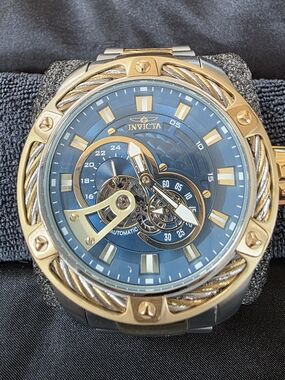 Invicta Blue and Gold Open-Heart Automatic Watch